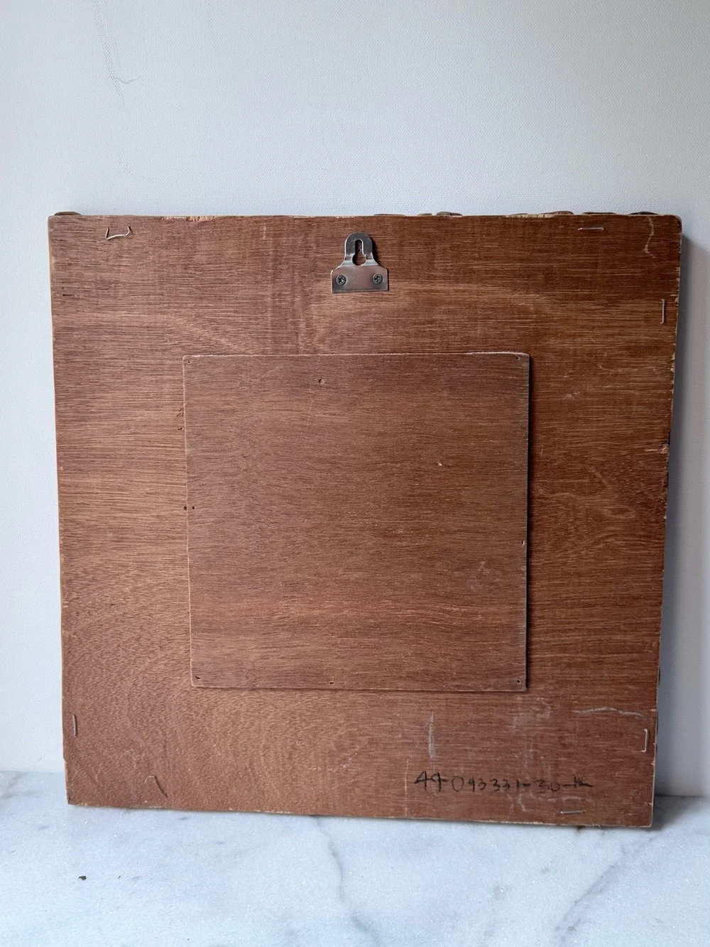 Handcrafted Brown Wooden Square Wall Mirror